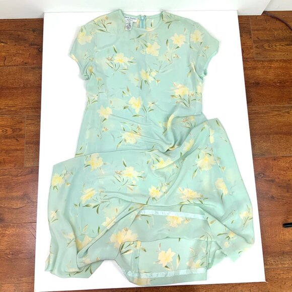 Vintage 100% Silk Maxi Floral Romantic Cottagecore Dress By Rena Rowan Sz 14P - Picture 12 of 16